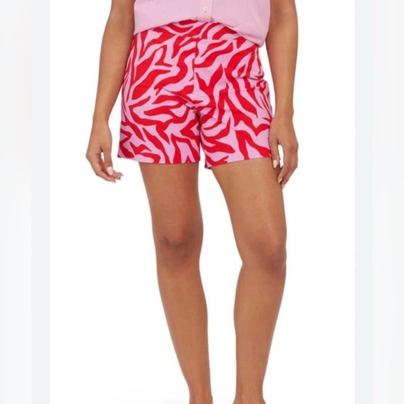 Spanx 3X Polished On The Go 6" Short in True Red Zebra Stripe Animal Print NWT - Picture 2 of 16